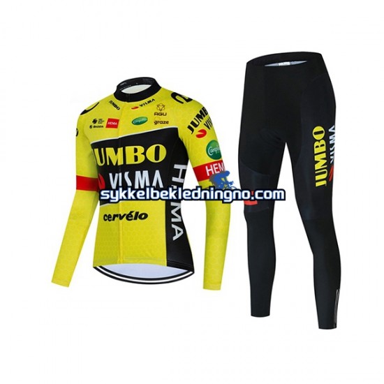 Dame 2022 Team Jumbo-Visma sykkeldrakt + sykkelbukse N001