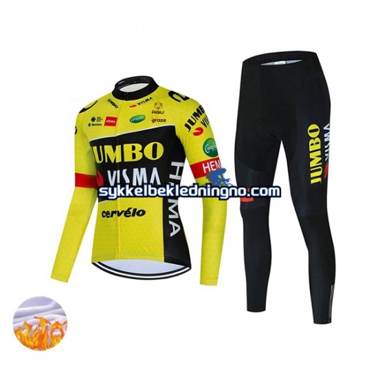 Dame 2022 Team Jumbo-Visma Vinter sykkeldrakt + cykeltights N001