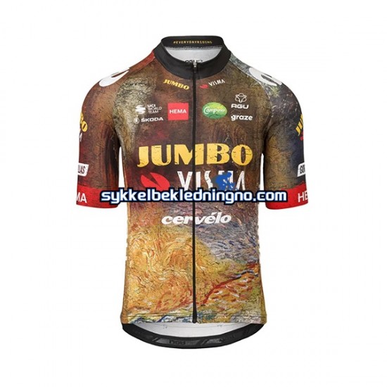 Herre 2022 Team Jumbo-Visma sykkeldrakt Kortermet N002