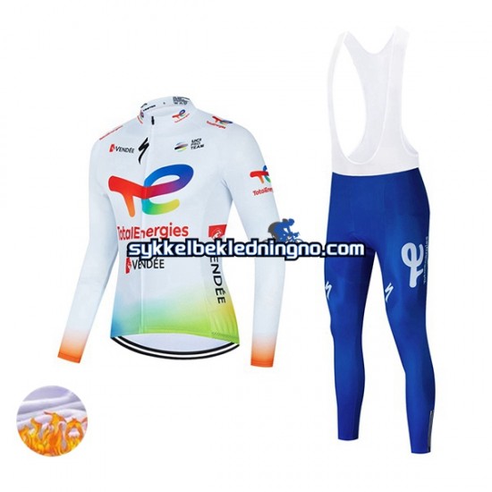 Herre 2022 Team TotalEnergies Vinter sykkeldrakt + bib cykeltights N001