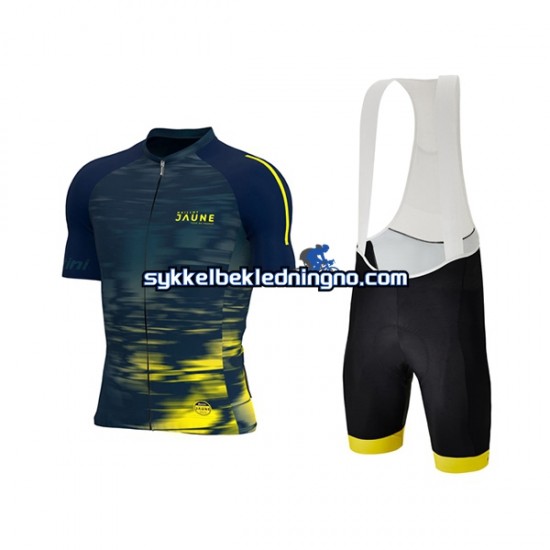 Herre 2022 Tour de France JAUNE sykkeldrakt + bib sykkelshorts N002